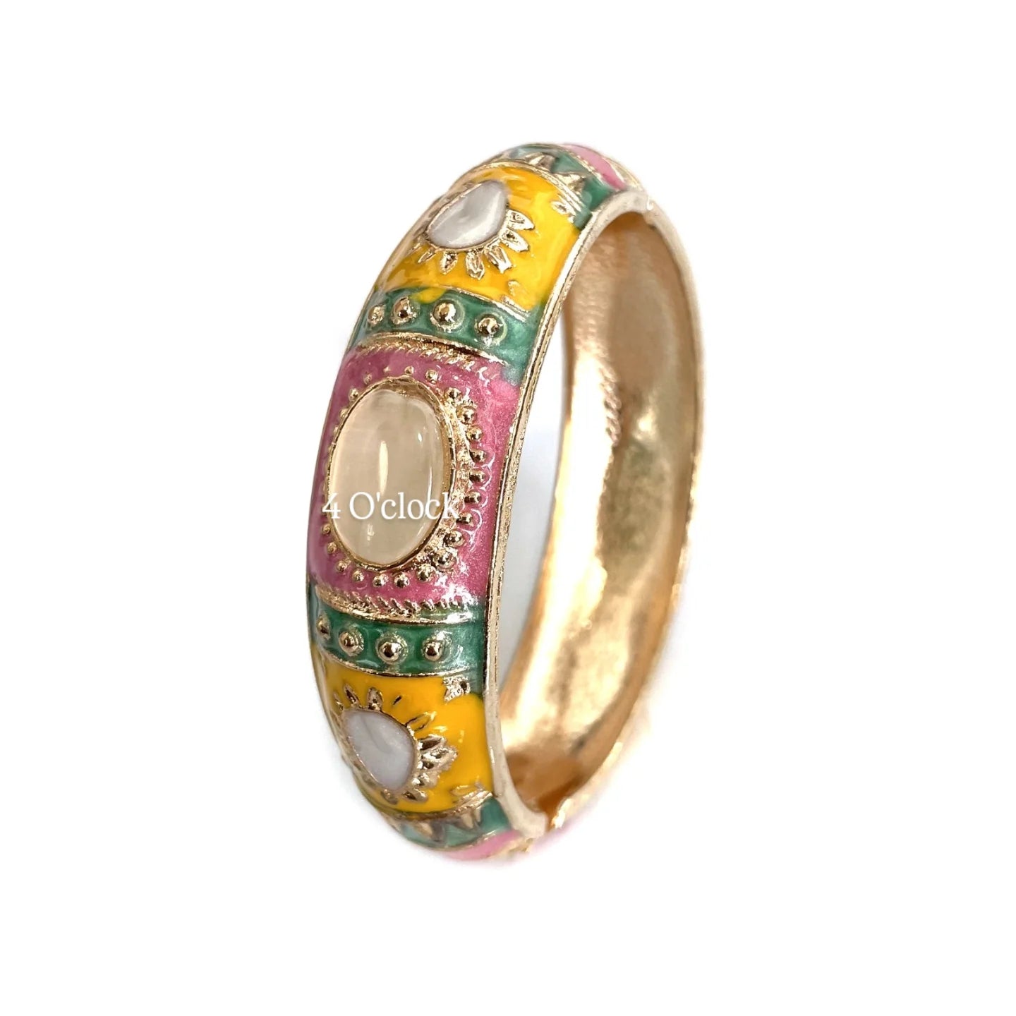 ✨🦢VC210: Vintage Victorian Enamel Bangles : Yellow Topaz 🌸🕯️