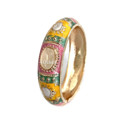 ✨🦢VC210: Vintage Victorian Enamel Bangles : Yellow Topaz 🌸🕯️