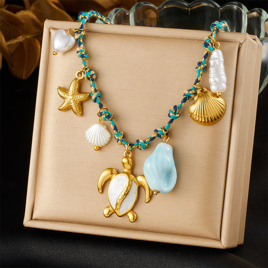 CN42: 18K Gold Plated Premium Stainless Steel Charm Necklace