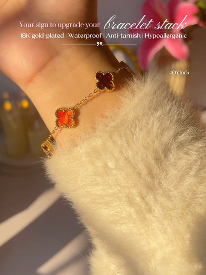 B89: 18k Gold Plated Stainless Steel Minimalist Bracelet: Orange Gradient