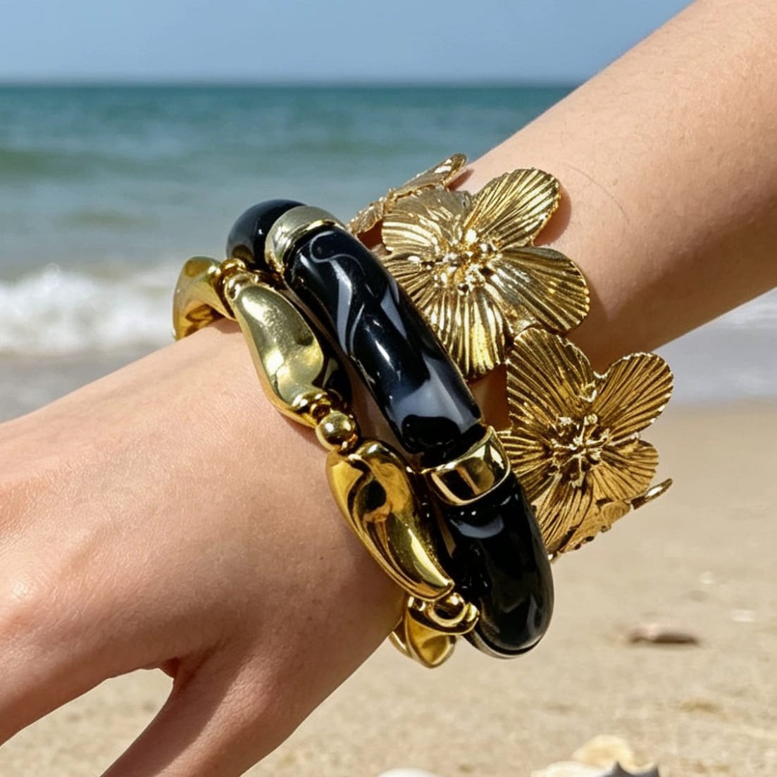 HC221: Trendy Resin Bangle Set (3 pcs)