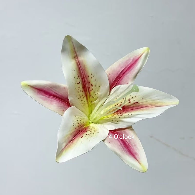 Artificial Lily Side Hair Clip: Pink & White