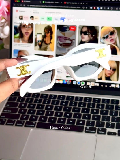 S22: Pinteresty High-End Brand Dupe Sunglasses - White (with box)