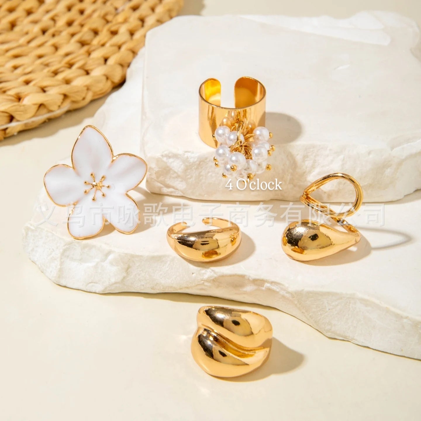 ✨RS83: Maximalistic Finger Ring Sets (Golden) - 5pcs (Full set adjustable)