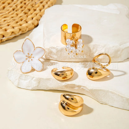 ✨RS83: Maximalistic Finger Ring Sets (Golden) - 5pcs (Full set adjustable)