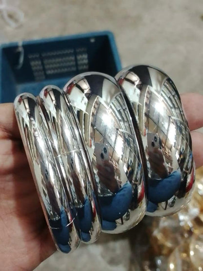 BOHO14: Boho Bangles: 4 pieces set (Silver)