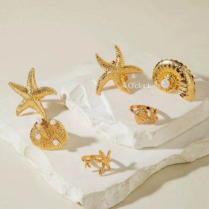 ✨RS94: Maximalistic Finger Ring Sets (Golden) - 6pcs (Full set adjustable)