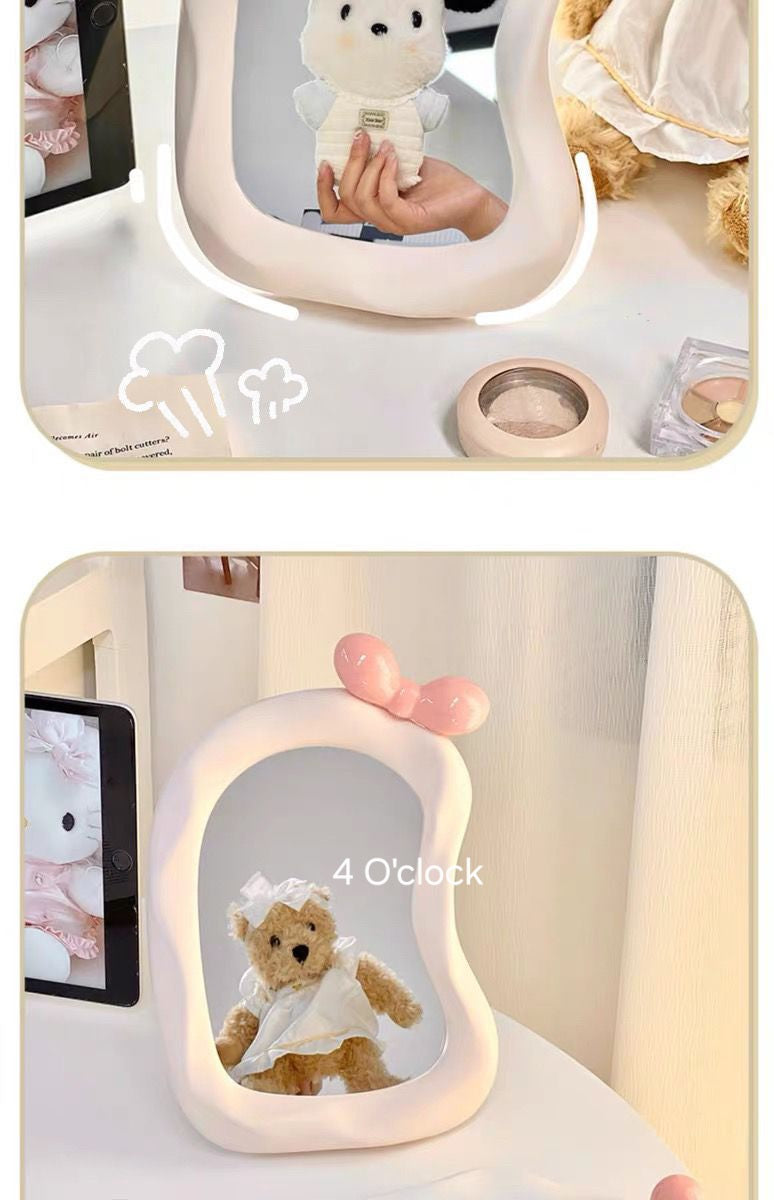 M19: Irregular Shaped Bow Mirror: Off-white