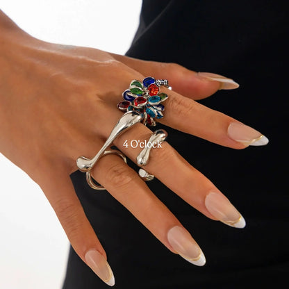 ✨RS116: Maximalistic Finger Ring Sets (Silver) - 3pcs (Adjustable-Non adjustable mixed sizes)