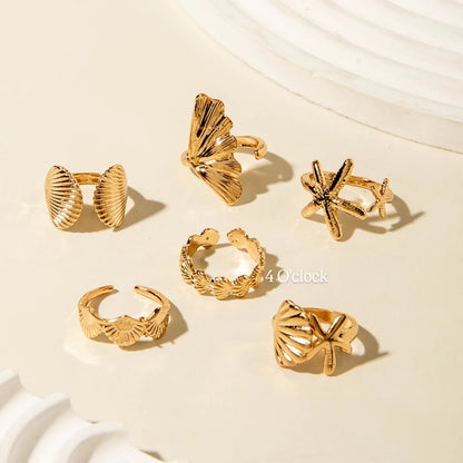 ✨RS72: Maximalistic Finger Ring Sets (Golden) - 6pcs (Full set adjustable)