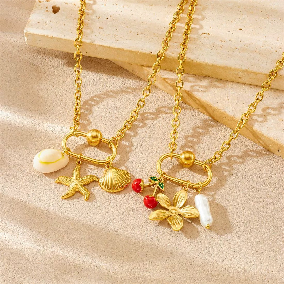 CN46: 18K Gold Plated Premium Stainless Steel Charm Necklace
