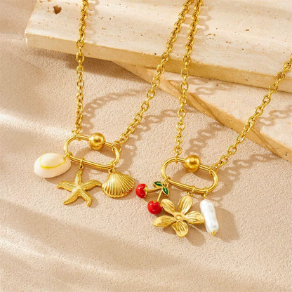 CN46: 18K Gold Plated Premium Stainless Steel Charm Necklace
