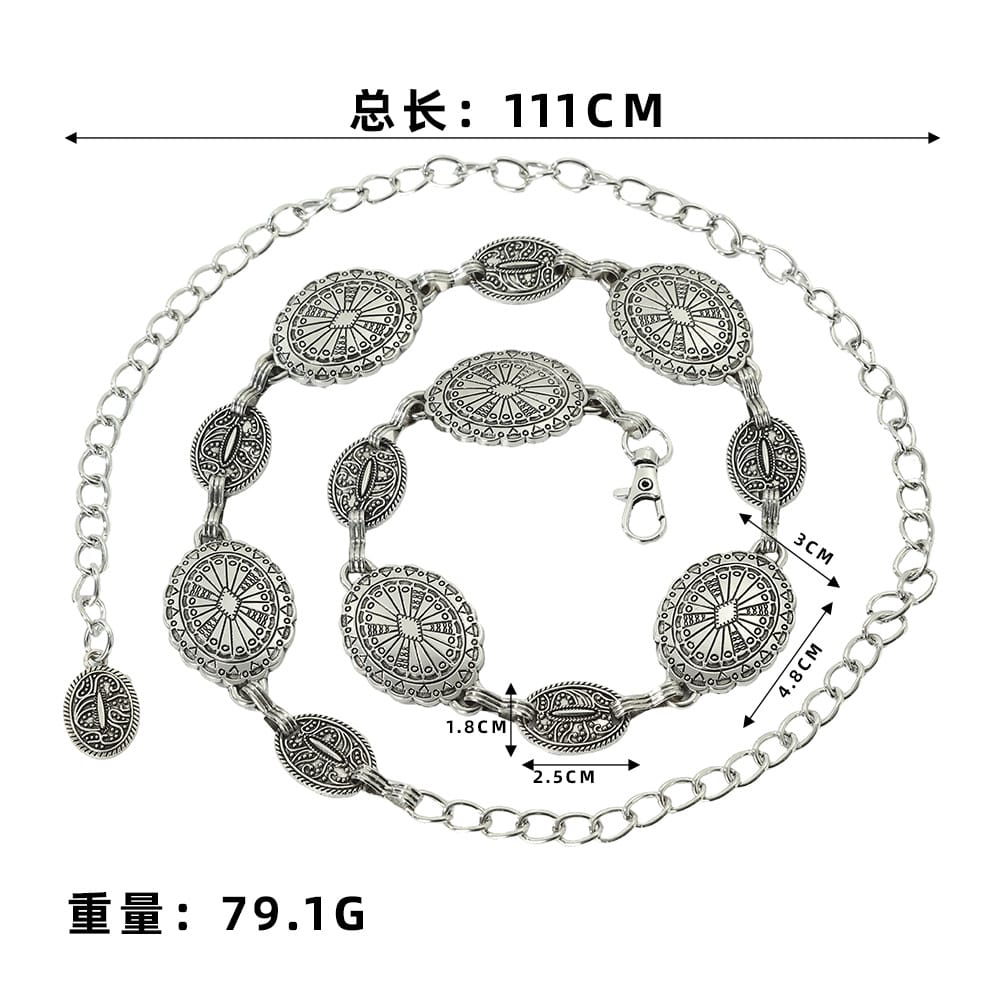 WC02: Pinteresty Waist Chains: Ethnic Silver