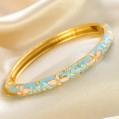 ✨🦢VC123: Vintage Victorian Enamel Bangles : Ocean Breeze 🌸🕯️