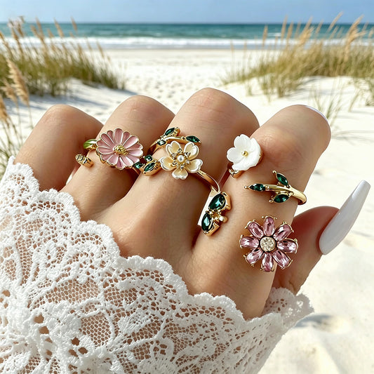 RS131: Maximalistic Finger Ring Sets (Golden) - 4pcs