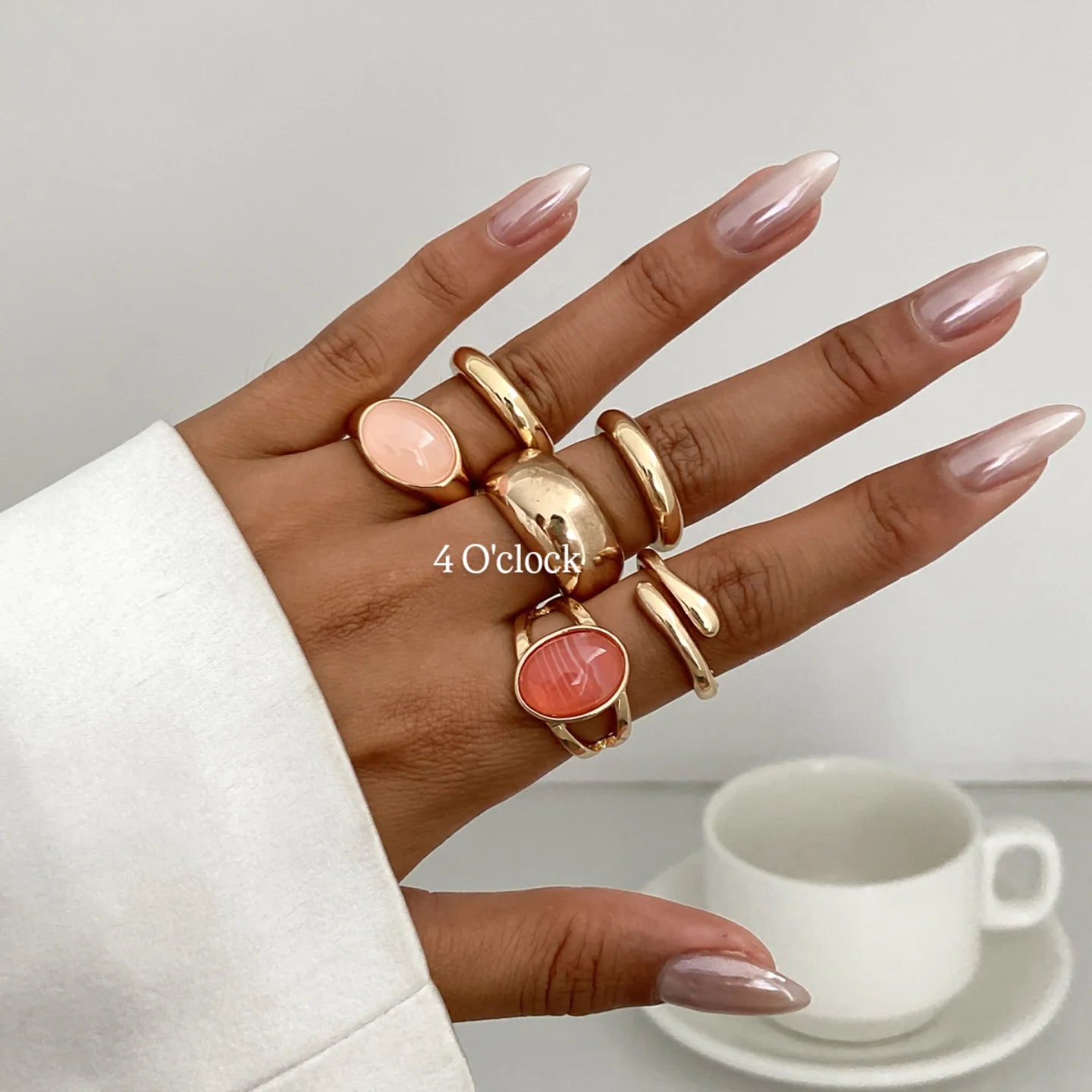 ✨RS102: Maximalistic Finger Ring Sets (Golden) - 6pcs (not adjustable)