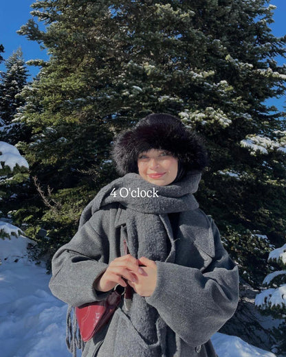 Mongolian Faux Fur Hat: Black