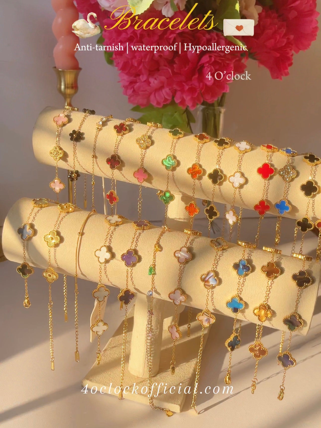 B91: 18k Gold Plated Stainless Steel Minimalist Bracelet: Rainbow Gleam Gradient