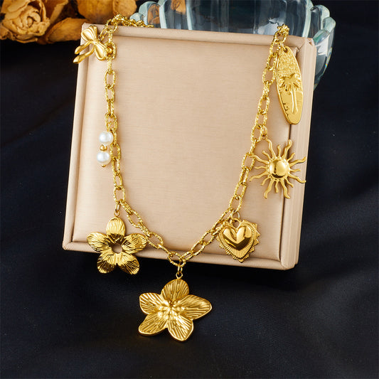 CN27: 18K Gold Plated Premium Stainless Steel Charm Necklace