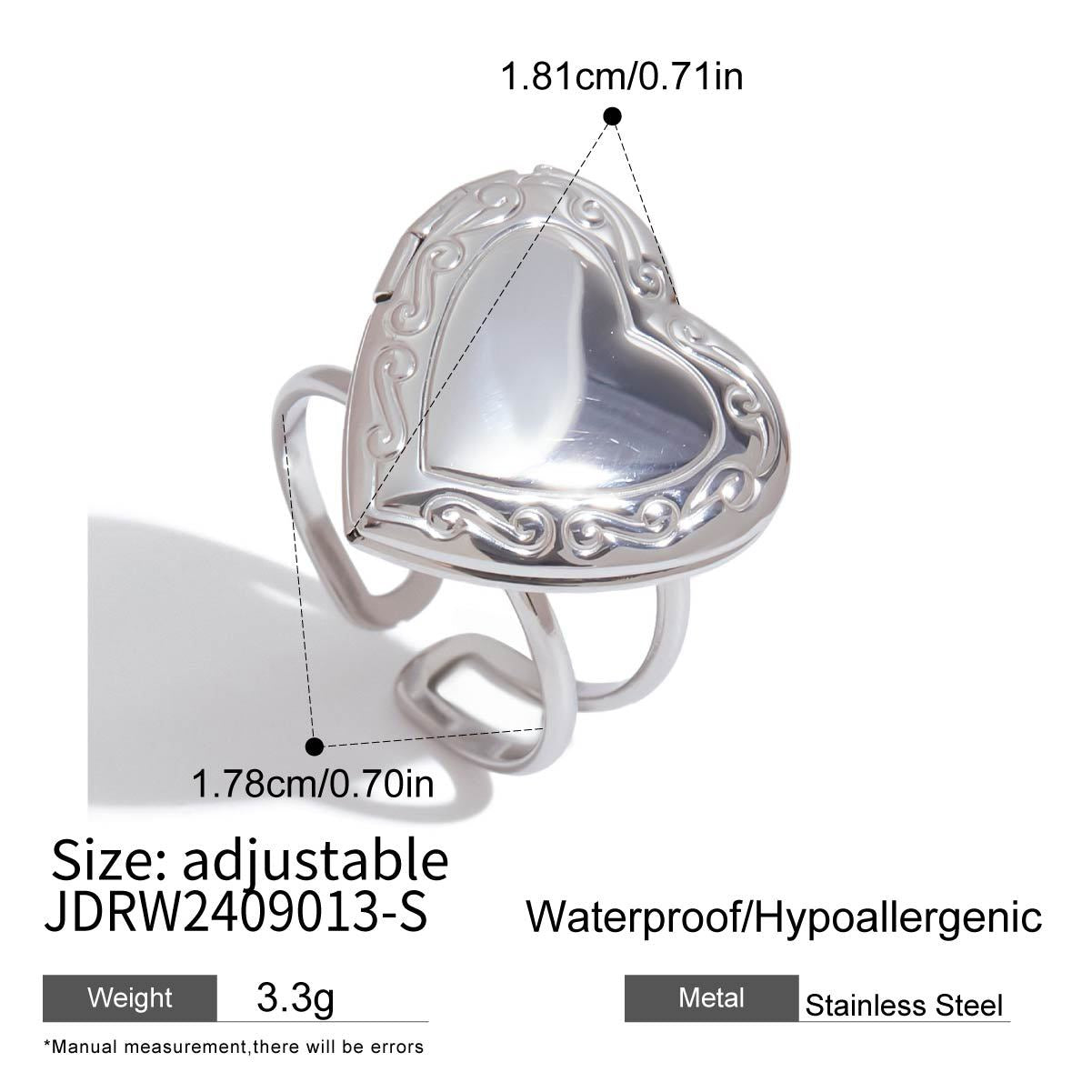 R392: Premium Stainless Steel Picture Finger Ring: Silver