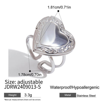 R392: Premium Stainless Steel Picture Finger Ring: Silver
