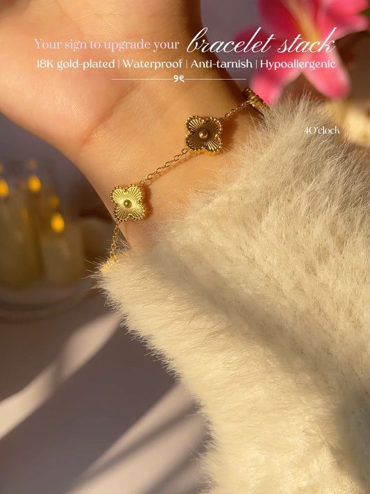 B76: 18k Gold Plated Stainless Steel Minimalist Bracelet: Golden