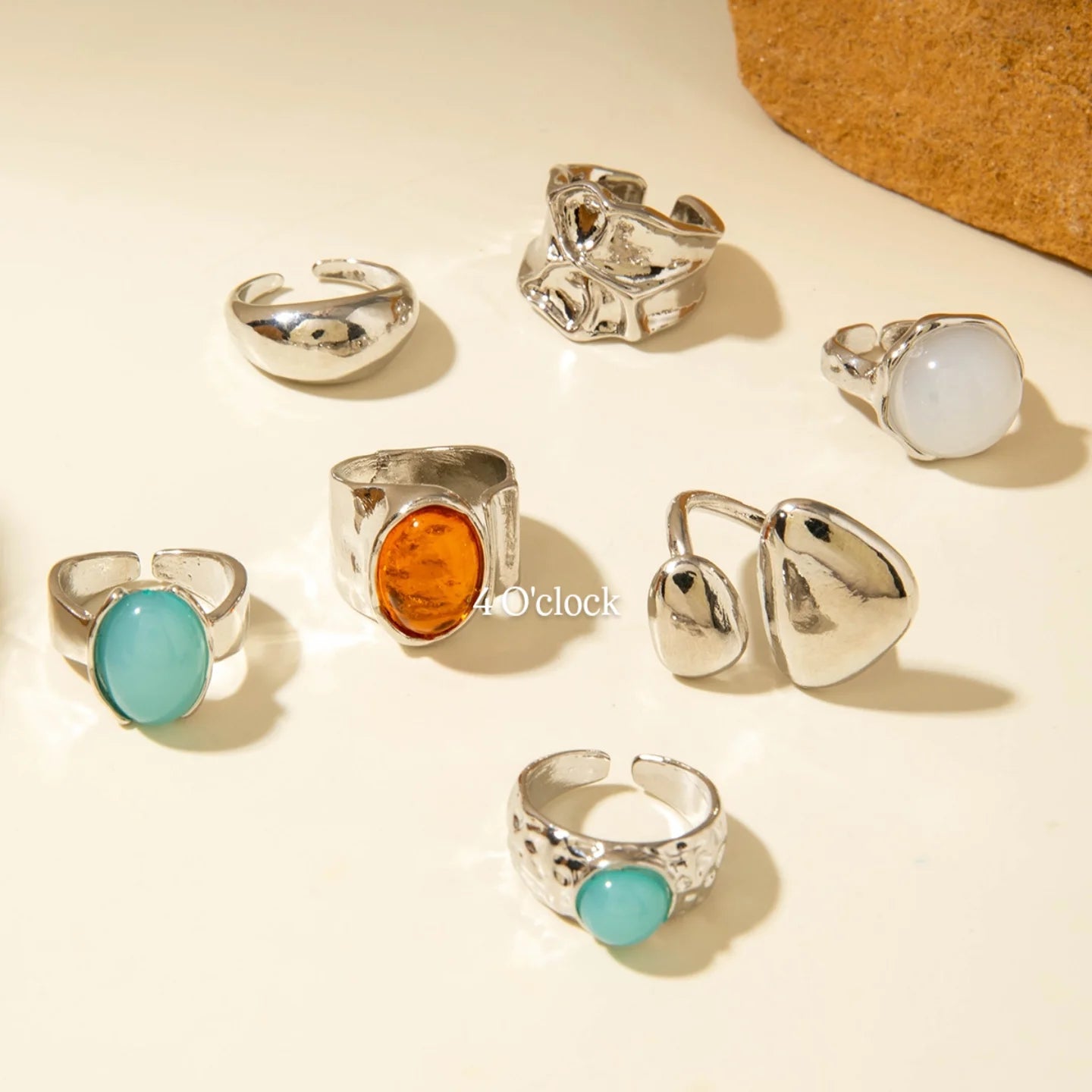 ✨RS78: Maximalistic Finger Ring Sets (Silver) - 7pcs (Full set adjustable)