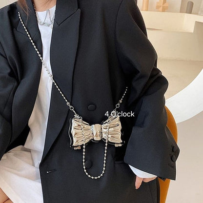 Bow Clutch: Silver