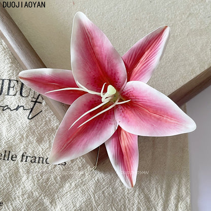 Artificial Lily Side Hair Clip: Hot Pink