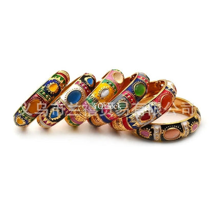 ✨🦢VC211: Vintage Victorian Enamel Bangles : Jade Garden 🌸🕯️