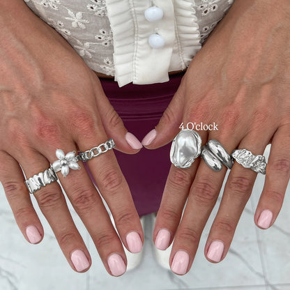 ✨RS110: Maximalistic Finger Ring Sets (Silver) - 6pcs (Adjustable-Non adjustable mixed sizes)