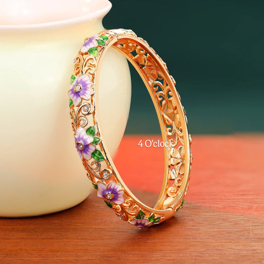 ✨🏰VC45: Cloisonné Vintage Victorian Bangles : Purple 🌸🕯️