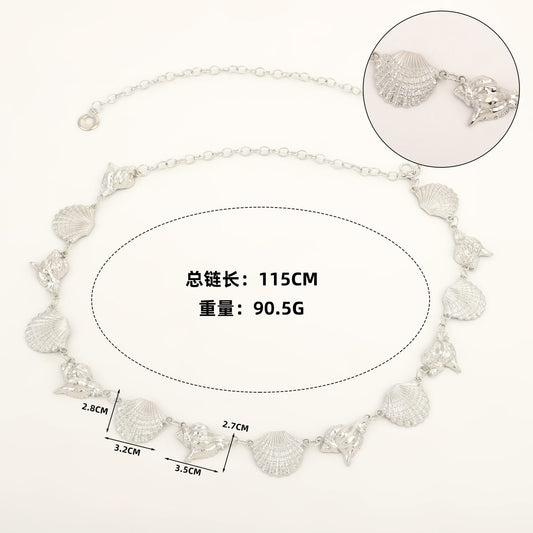 WC27: Pinteresty Waist Chains: Silver Sea Shell
