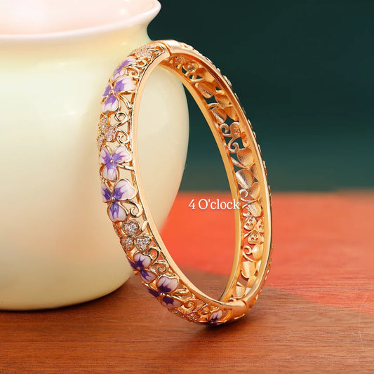 ✨🏰VC53: Cloisonné Vintage Victorian Bangles : Purple 🌸🕯️