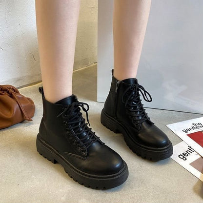 Lace Up Platform Heel Boots: Black (PRE ORDER ONLY)