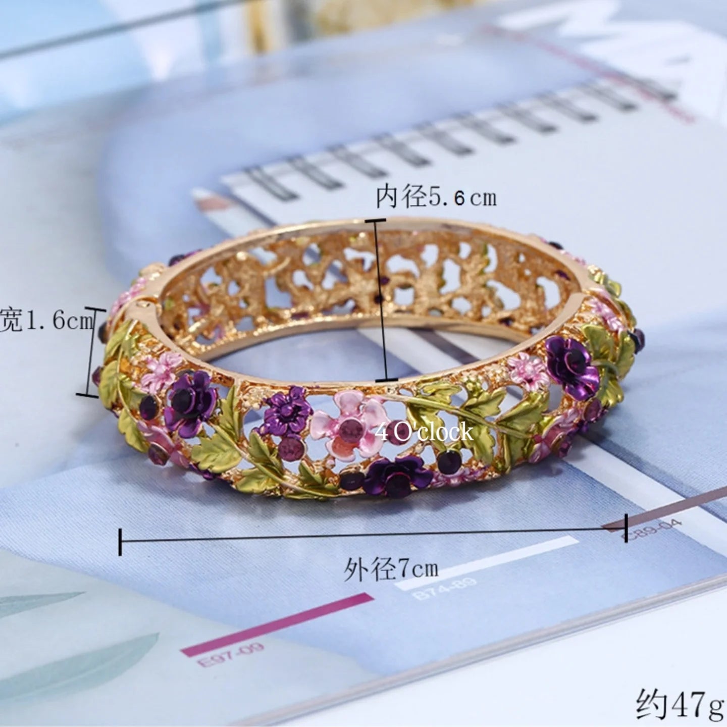 ✨🦢VC204: Vintage Victorian Enamel Bangles : Moonlit Orchid 🌸🕯️