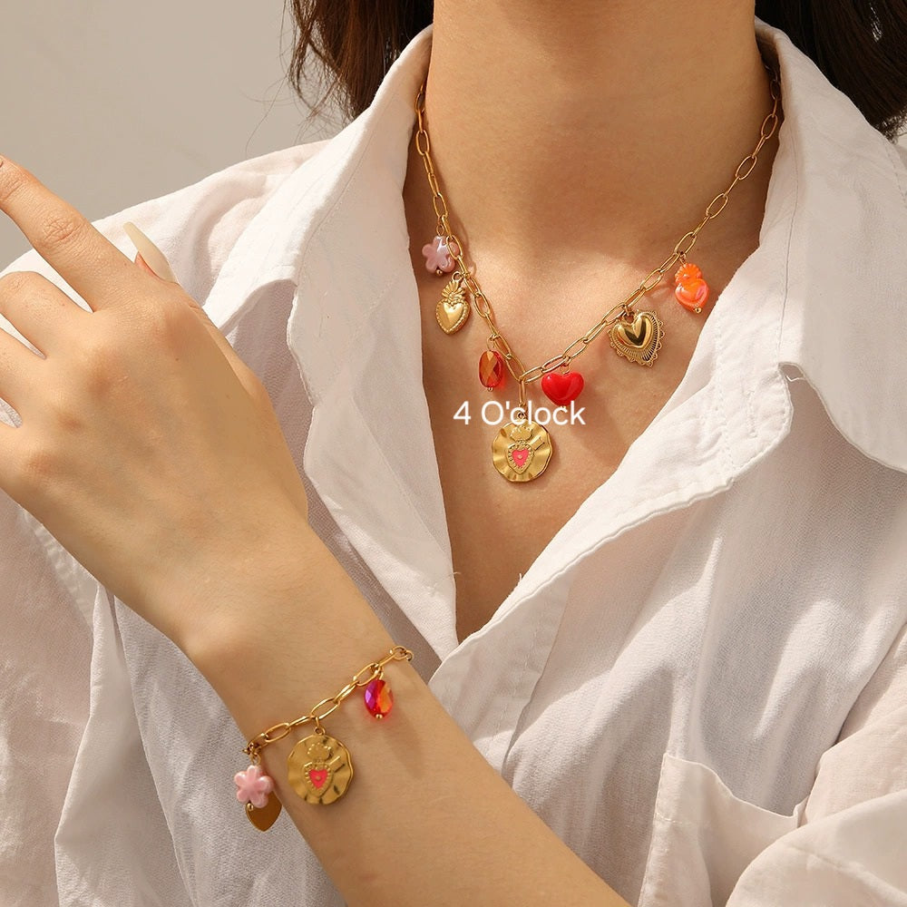 CS14: 18K Gold Plated Premium Stainless Steel Charm Necklace