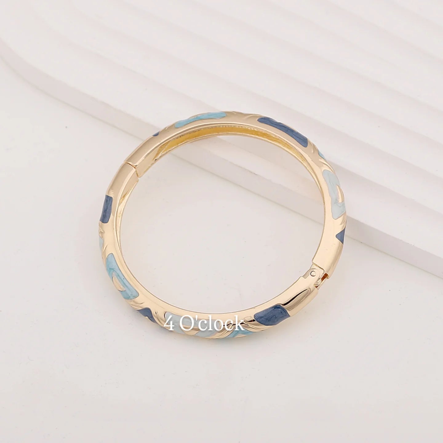 VC81: Vintage Victorian Enamel Bangles : Powder Sky