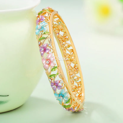 ✨🏰VC20: Cloisonné Vintage Victorian Bangles : Powder Blue 🌸🕯️