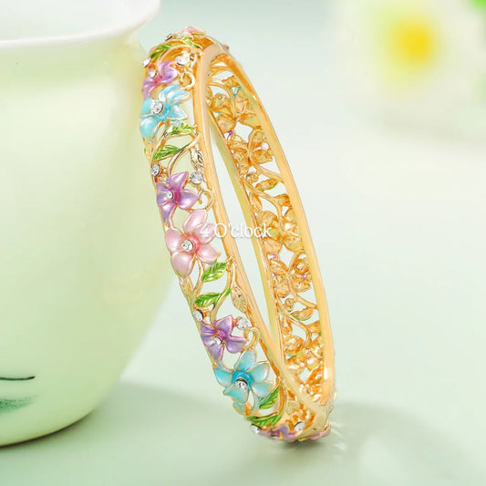 ✨🏰VC20: Cloisonné Vintage Victorian Bangles : Powder Blue 🌸🕯️