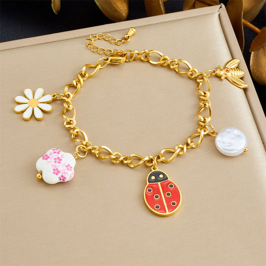 BN07: 18K Gold Plated Premium Stainless Steel Charm Bracelet