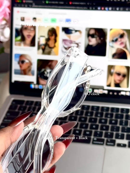 S24: Pinteresty Snake Sunglasses- Transparent + Black (with box)