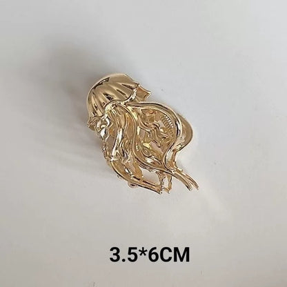 Sea-Themed Metal Hair Claws: Jellyfish (gold)