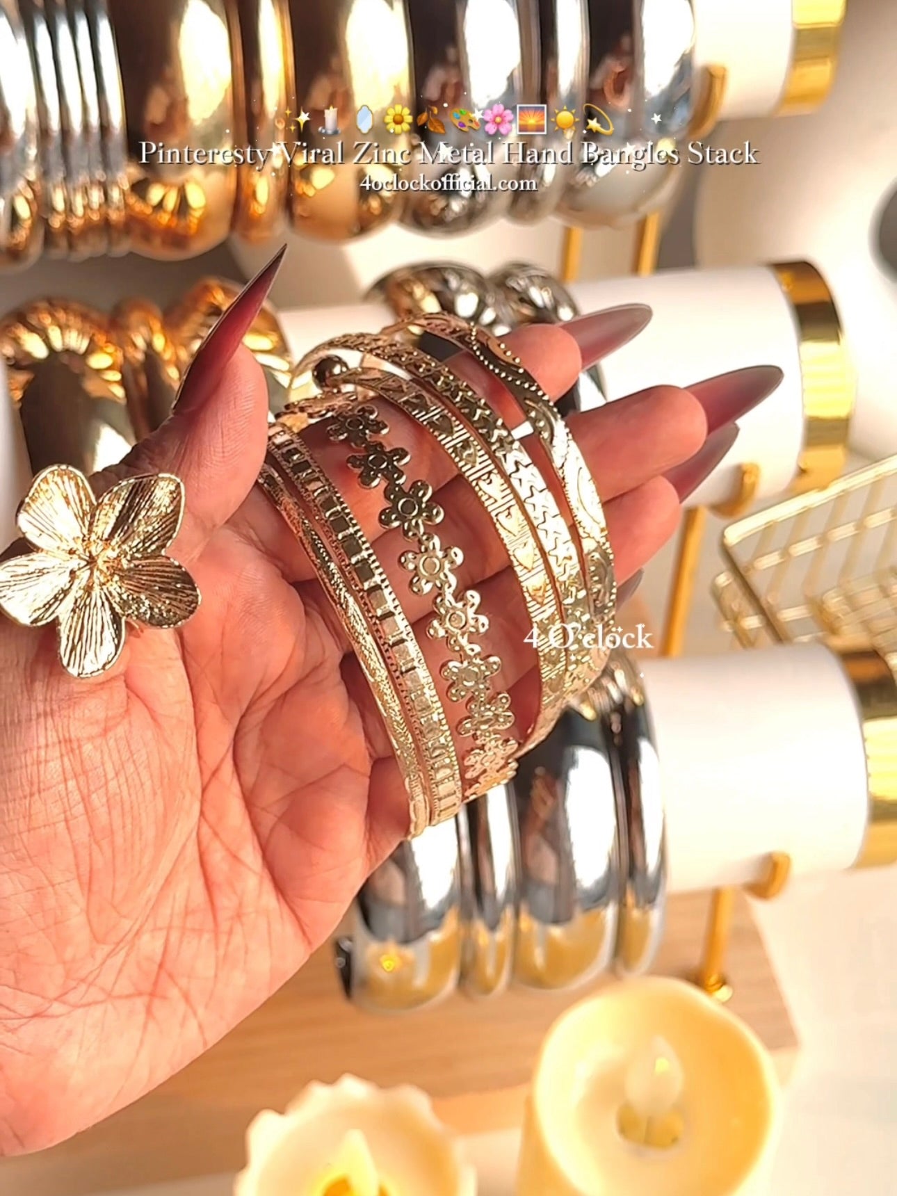 BOHO1: Boho Bangles: 6 pieces set (Golden)