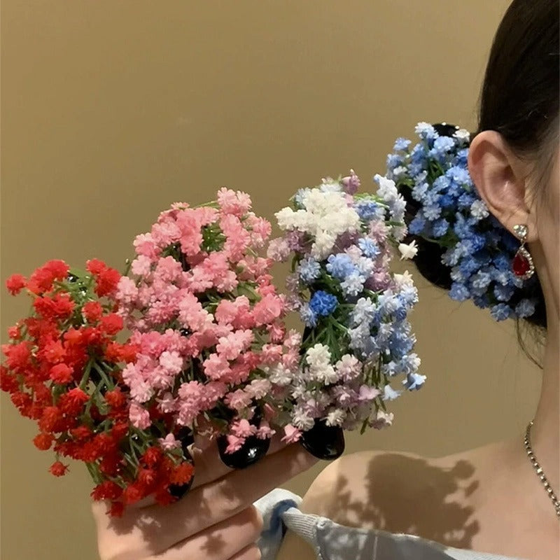 Gypsophila Hair Clip: Red