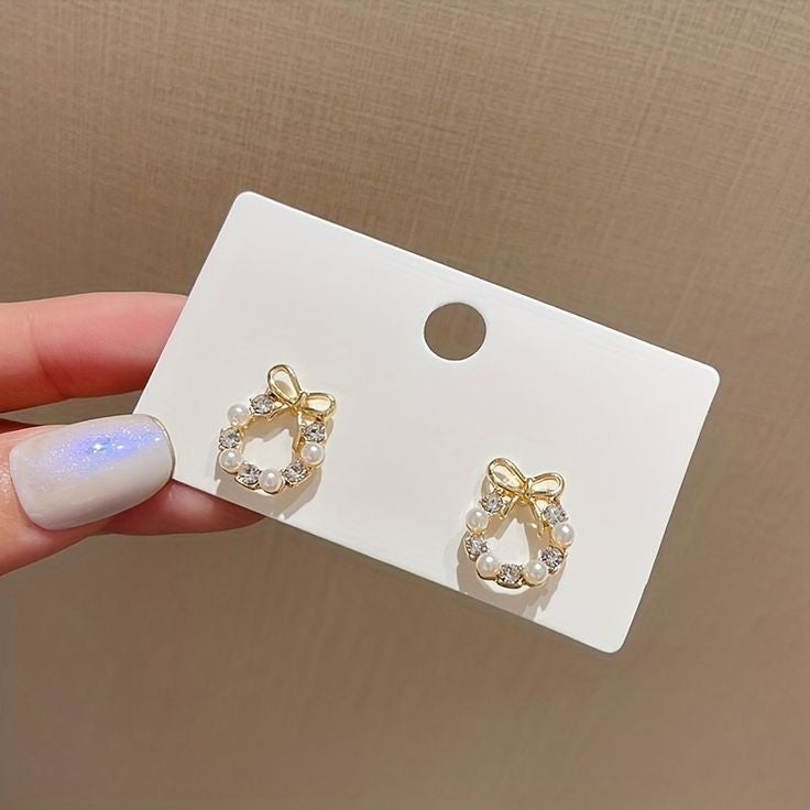 🫰🏻Korean Earrings: Pearl Circle Top✨