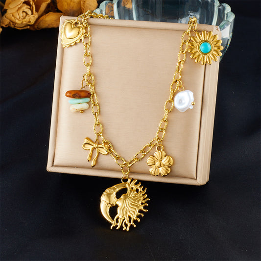 CN28: 18K Gold Plated Premium Stainless Steel Charm Necklace