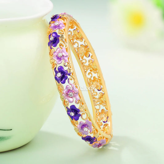 ✨🏰VC21: Cloisonné Vintage Victorian Bangles : Purple 🌸🕯️