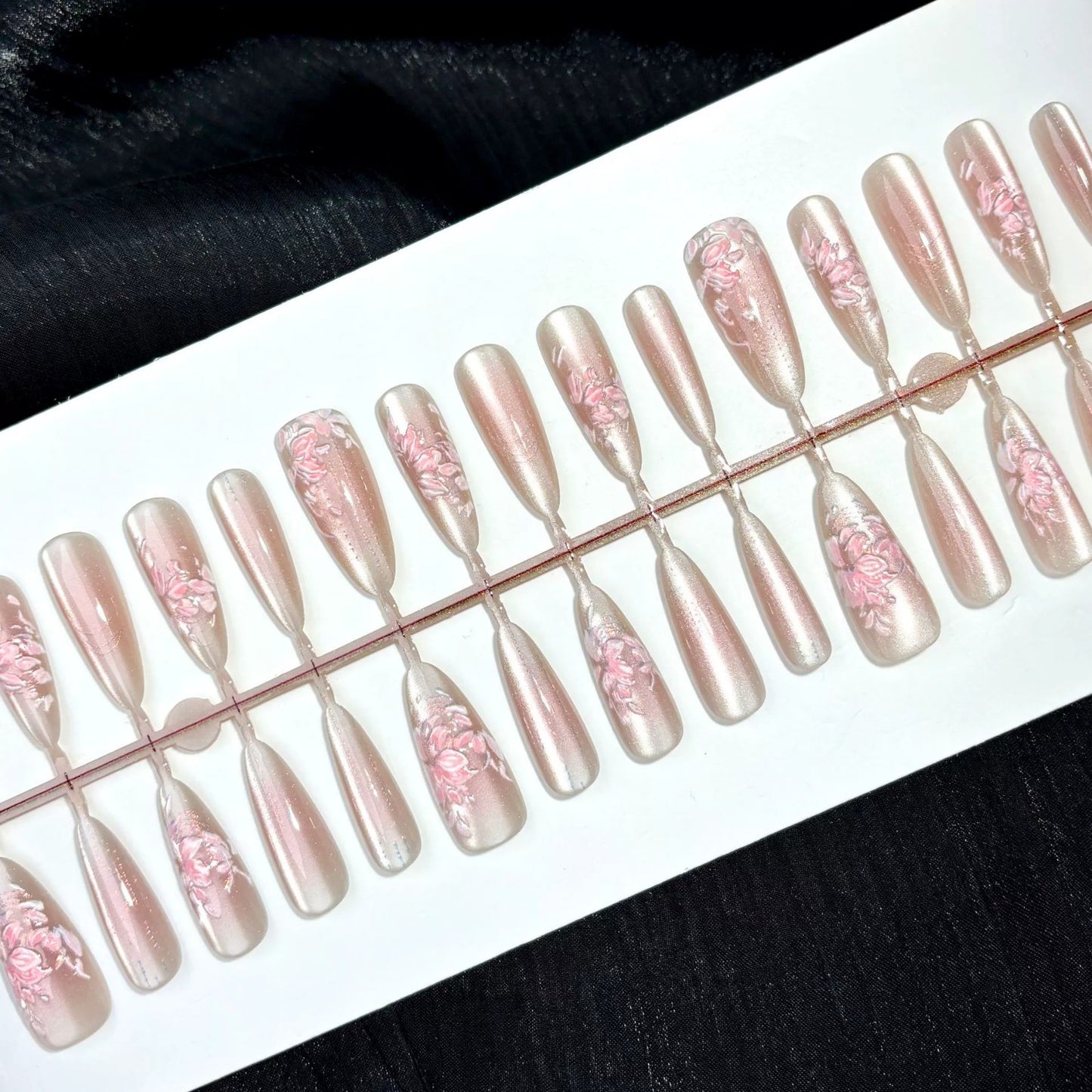 N31: Press On Nails: Velvet Luxe. Size XS (10 Pcs) - With 12pcs FREE glue stickers.