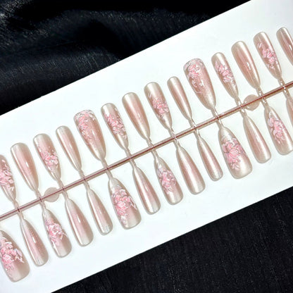 N31: Press On Nails: Velvet Luxe. Size XS (10 Pcs) - With 12pcs FREE glue stickers.